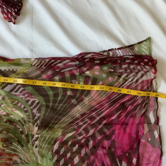 Kay Celine Multicolored Sheer Tunic with Beaded Neckline, NWT, Size S - Picture 7 of 16